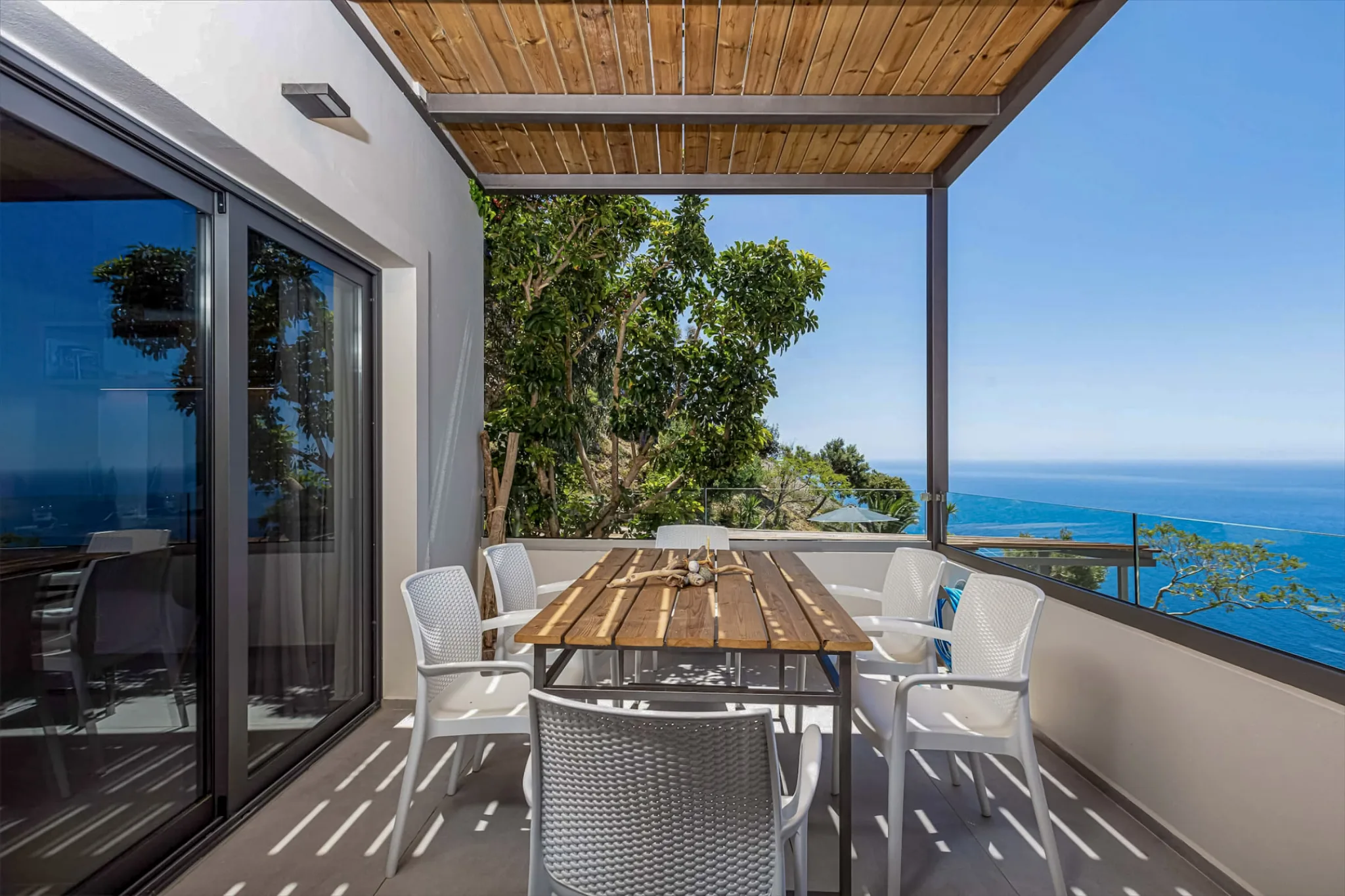 Dining under the pergola